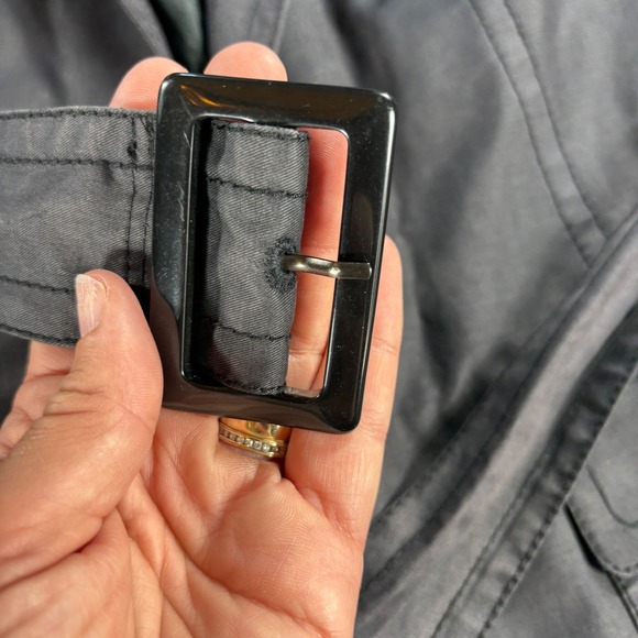 Anne Klein Women's Classic Black Trench Coat Belted Petite Medium Career - Picture 6 of 10